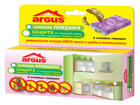 ARGUS клеевая ловушка. Защита от пищевой моли, тараканов, муравьев, мокриц, пауков.
