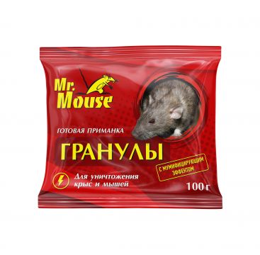Mr.Mouse гранулы от мышей и крыс 100г в пакете