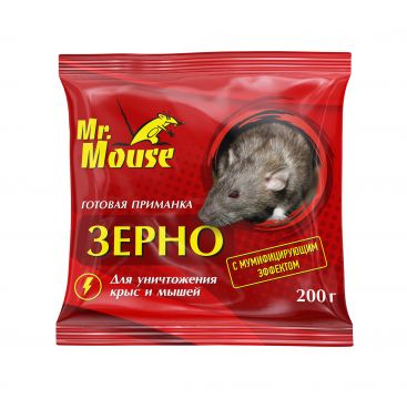 Mr.Mouse зерновая приманка от мышей и крыс 200г в пакете